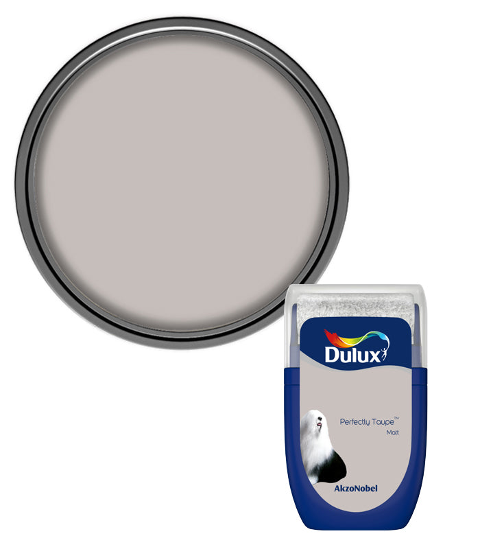 Dulux Retail Matt Emulsion Tester Paint Pot - 30ml - Perfectly Taupe