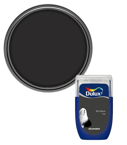 Dulux Retail Matt Emulsion Tester Paint Pot - 30ml - Rich Black
