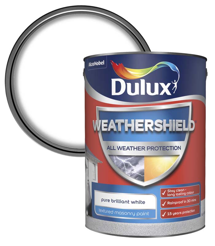 Dulux All Weather Protection Textured Masonry - 5L - Brilliant White