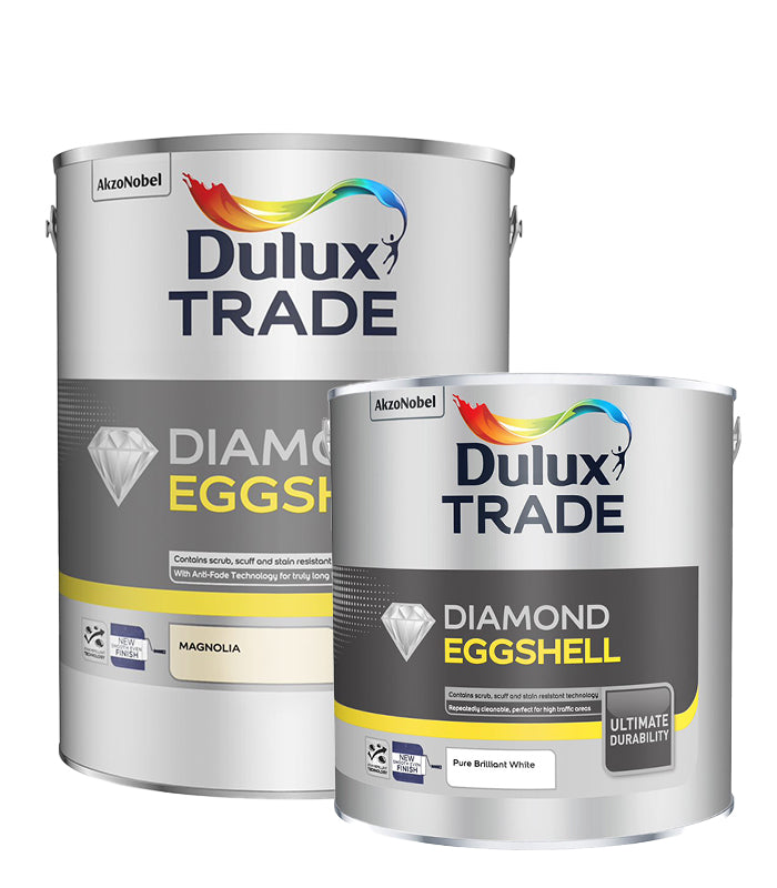 Dulux Trade Diamond Eggshell - Pure Brilliant White / Magnolia - All Sizes