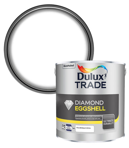 Dulux Trade Diamond Eggshell - Pure Brilliant White - 2.5L