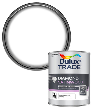 Dulux Trade Diamond Satinwood - Pure Brilliant White - 1 Litres