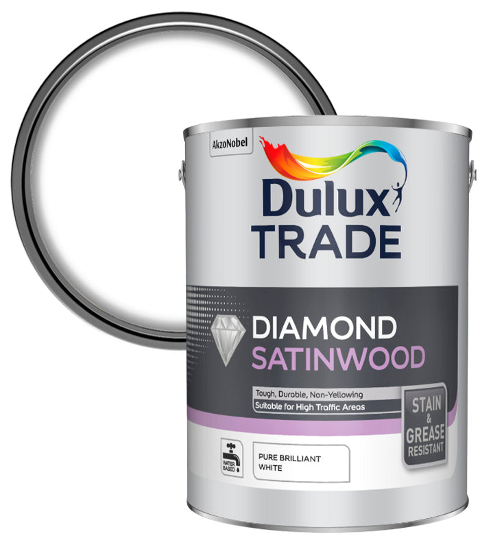 Dulux Trade Diamond Satinwood - Pure Brilliant White - 5 Litres