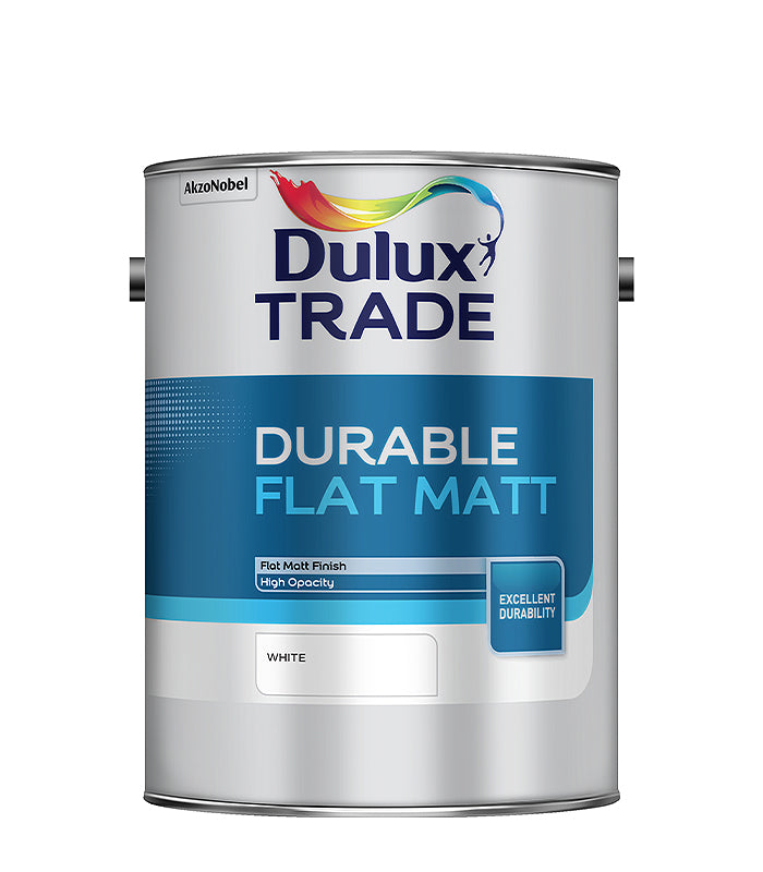 Dulux Trade Durable Flat Matt Paint - White - 5 Litre