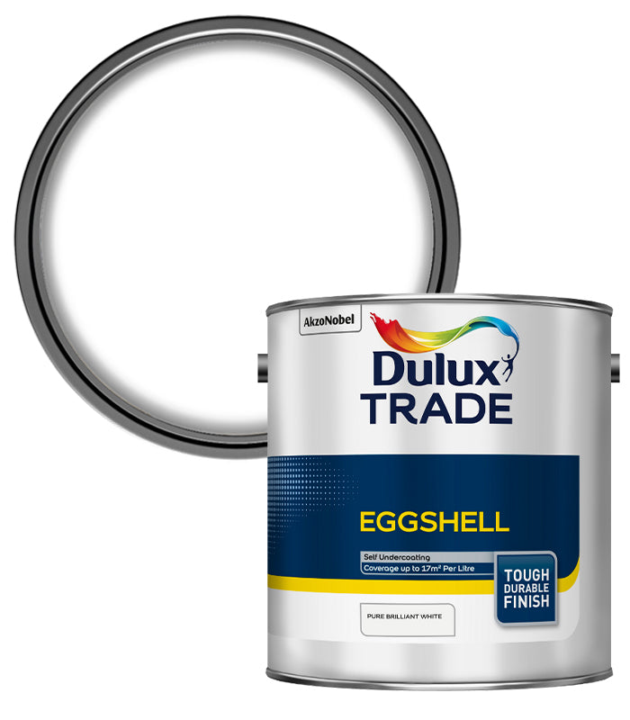 Dulux Trade Eggshell - Pure Brilliant White - 2.5L
