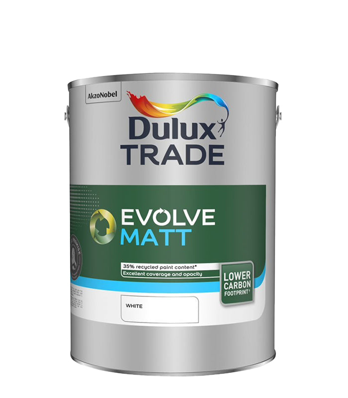 Dulux Trade Evolve Matt Paint- White - 5 Litre