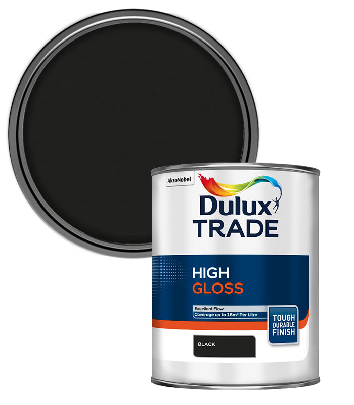 Dulux Trade High Gloss Pure - Black - 1 Litres