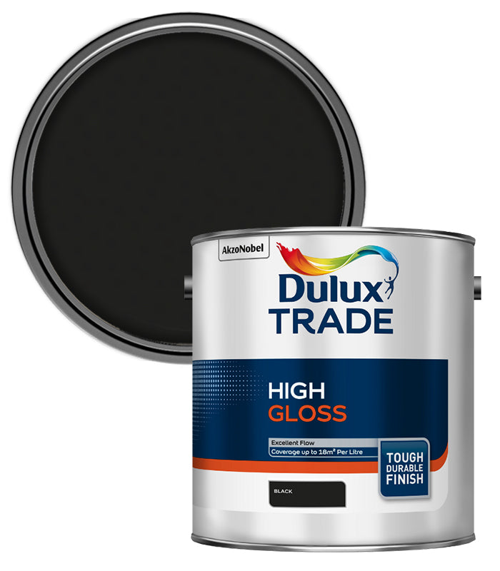 Dulux Trade High Gloss Pure - Black - 2.5 Litres