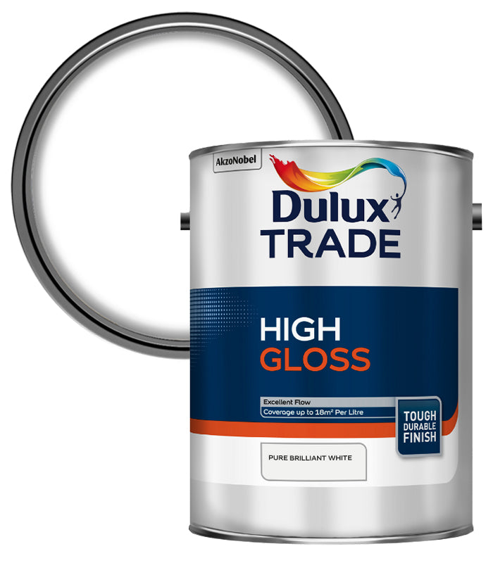Dulux Trade High Gloss Pure - Brilliant White - 5 Litres