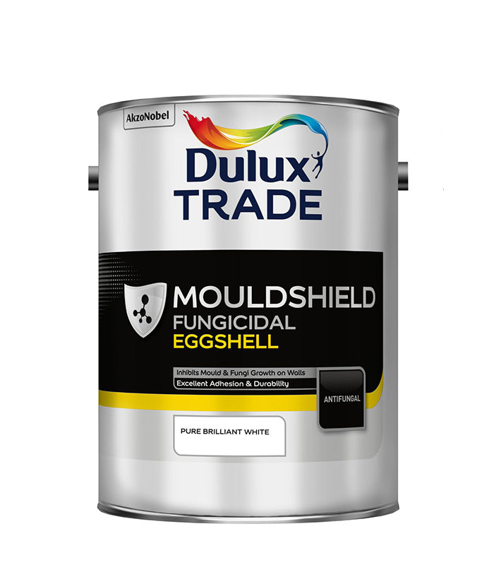 Dulux Trade Mouldshield Fungicidal Eggshell Paint- Pure Brilliant White - 5 Litre