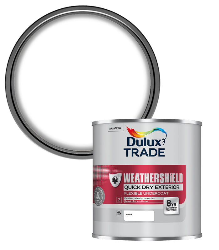 Dulux Trade Weathershield Quick Dry Extra Flex Undercoat - White - 1L