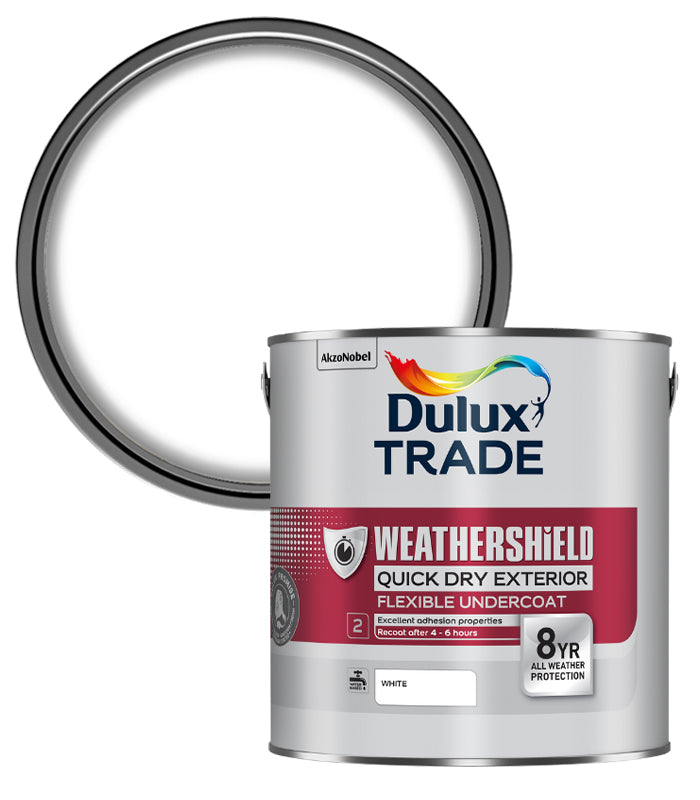 Dulux Trade Weathershield Quick Dry Extra Flex Undercoat - White - 2.5L