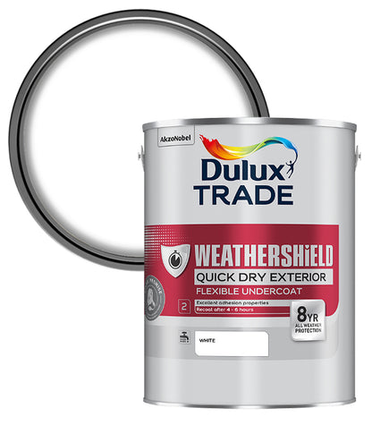 Dulux Trade Weathershield Quick Dry Extra Flex Undercoat - White - 5L