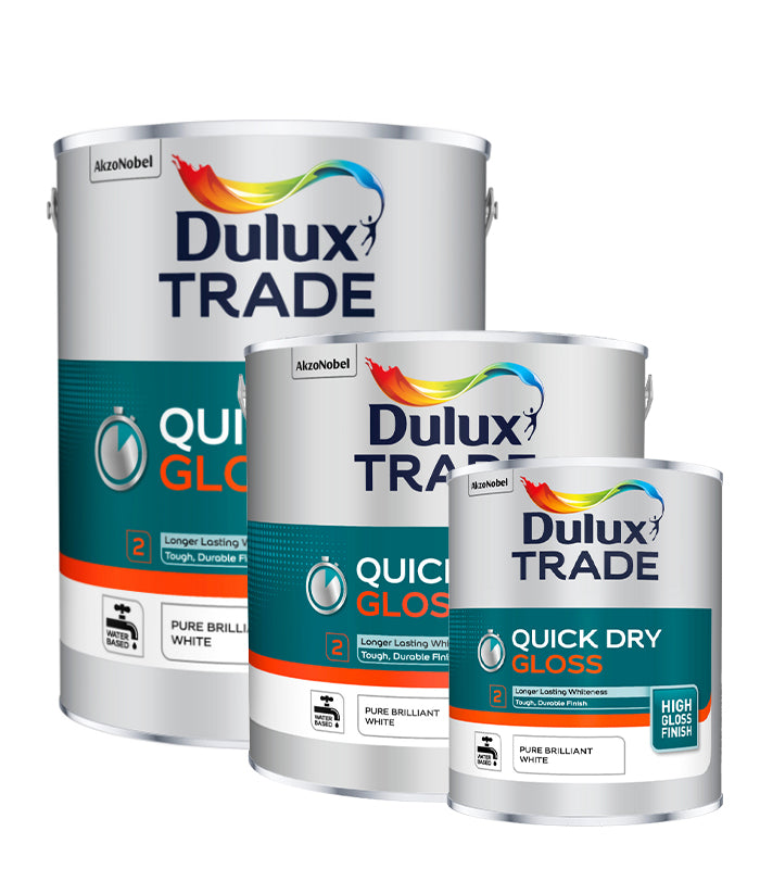 Dulux Trade Quick Dry Gloss - Water Based Paint - Pure Brilliant White