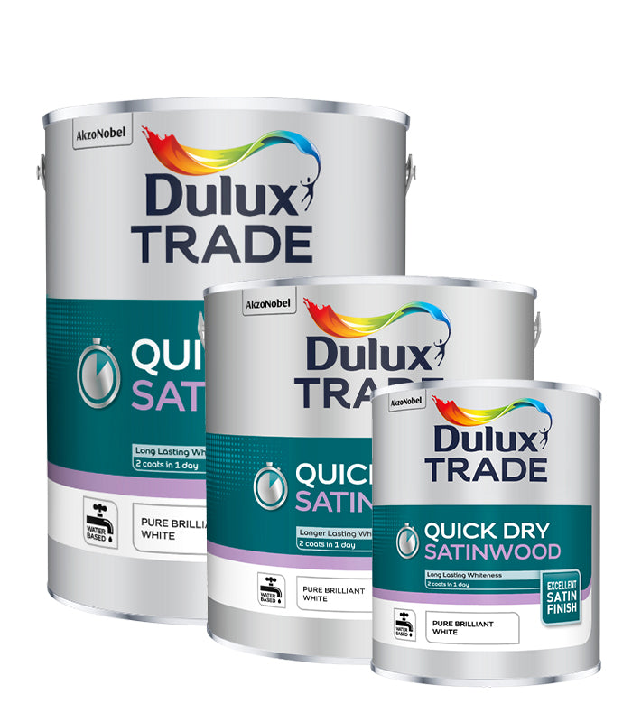 Dulux Trade Quick Dry Satinwood Paint - Pure Brilliant White