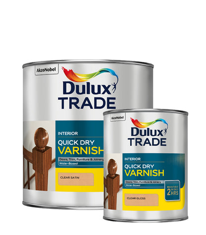 Dulux Trade Quick Dry Varnish Clear Gloss & Satin - All Sizes