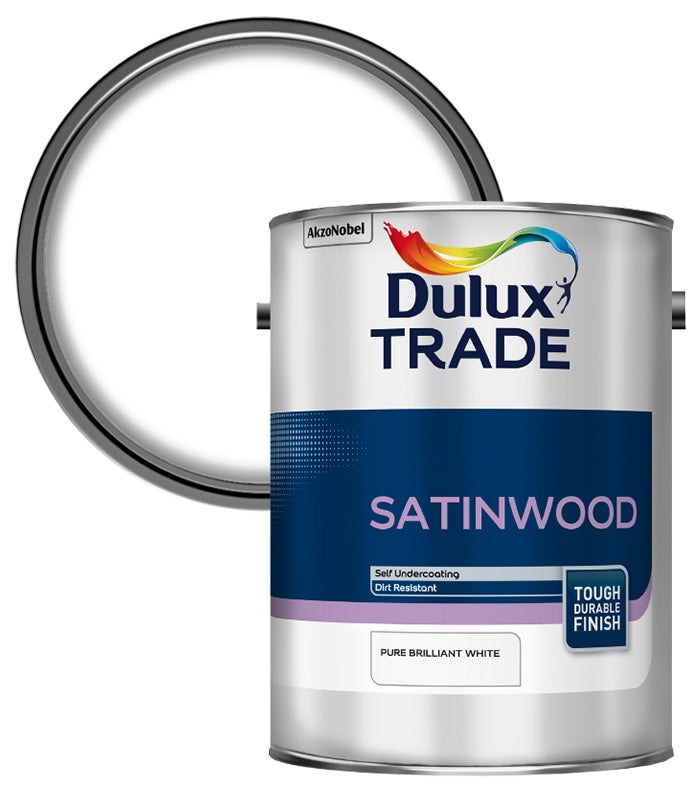 Dulux Trade Satinwood - Pure Brilliant White - 5 Litre