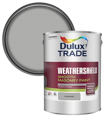 Dulux Trade Weathershield Smooth Masonry Paint - Goosewing - 5L