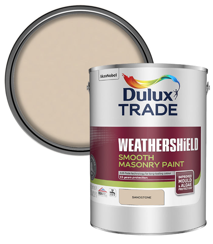 Dulux Trade Weathershield Smooth Masonry Paint - Sandstone - 5L
