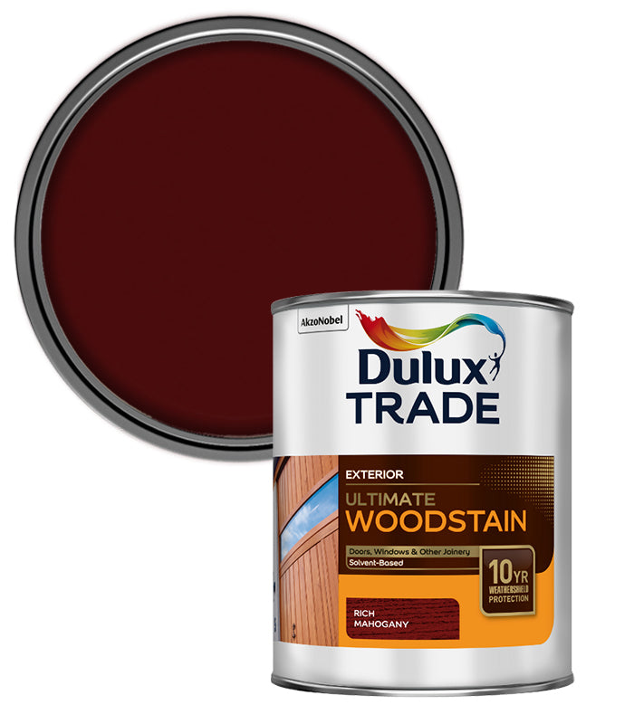 Dulux Trade Ultimate Weathershield Woodstain - Rich Mahogany - 1L