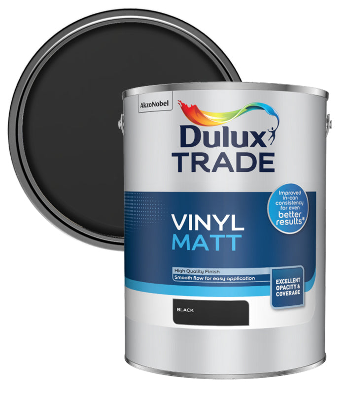 Dulux Trade Vinyl Matt - Black - 5L