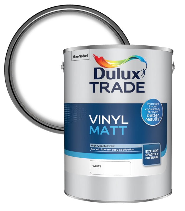 Dulux Trade Vinyl Matt - White - 5L