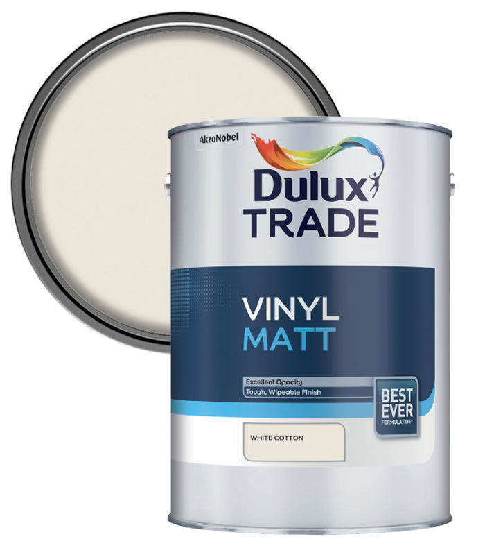 Dulux Trade Vinyl Matt - White Cotton - 5L