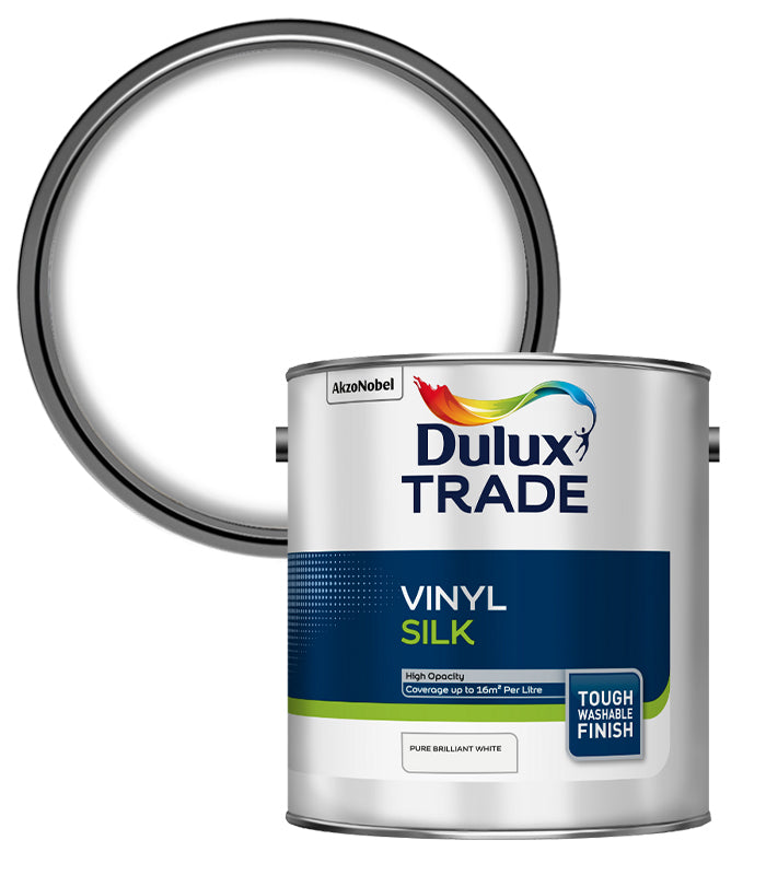 Dulux Trade Vinyl Silk - Pure Brilliant White - 2.5L