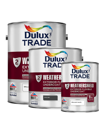 Dulux Trade Weathershield Exterior Flexible Undercoat Brilliant White Dark Grey