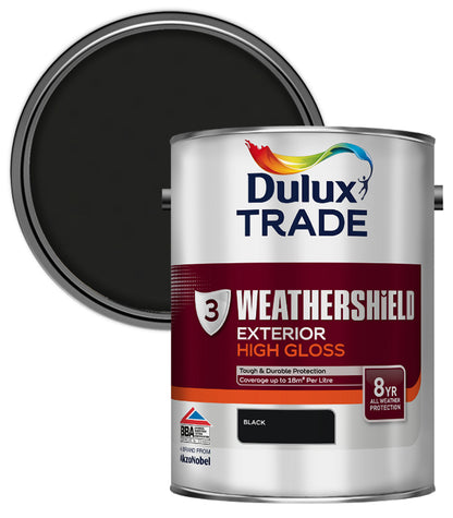 Dulux Trade Weathershield Gloss - Black - 5L