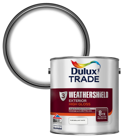 Dulux Trade Weathershield Gloss - Pure Brilliant White - 2.5L