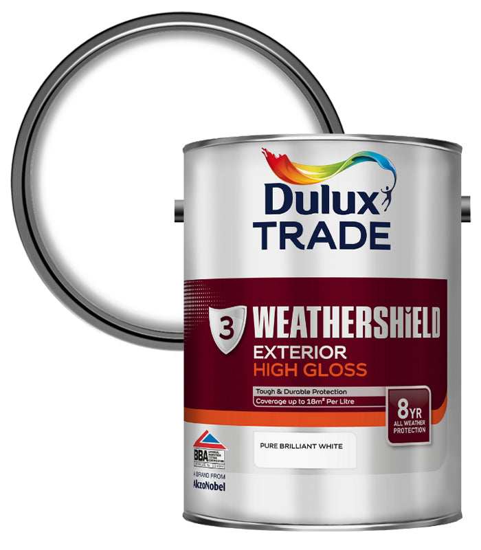 Dulux Trade Weathershield Gloss - Pure Brilliant White - 5L
