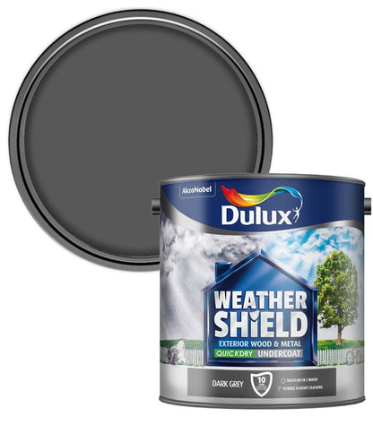 Dulux WeatherShield Quick Dry Exterior Undercoat Dark Grey 2.5L