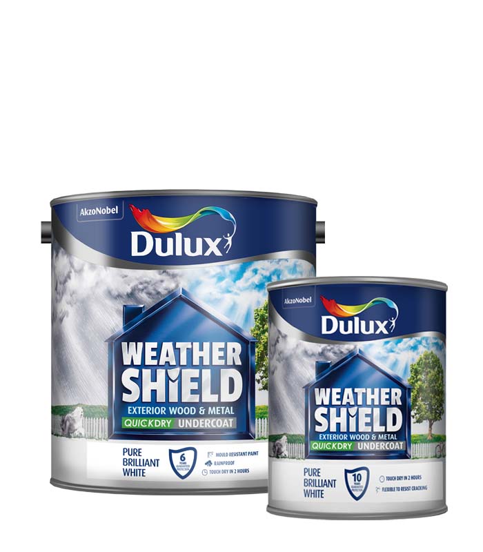 Dulux Weathershield Exterior Undercoat Pure Brilliant White 750ml / 2.5 Litres