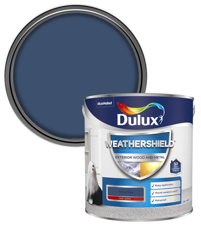 Dulux Weathershield Exterior Gloss Paint - Oxford Blue - 2.5L