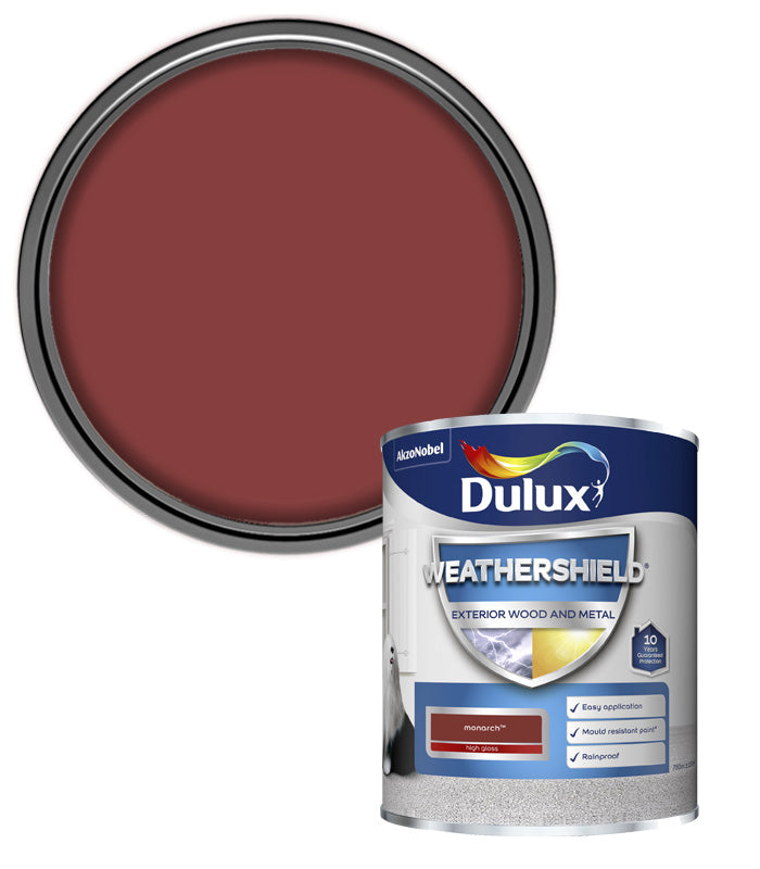 Dulux Weathershield Exterior Gloss Paint - Monarch - 750ml