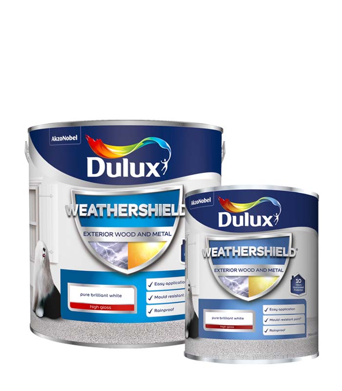 Dulux Weathershield Exterior Gloss Pure Brilliant White 2.5L / 750ml