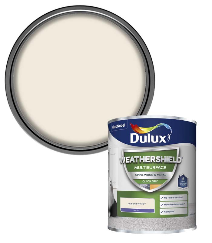 Dulux Weathershield Multi Surface Paint - Almond White - 750ml