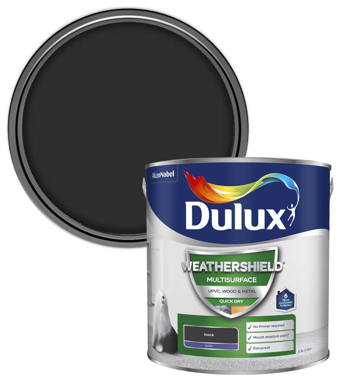 Dulux Weathershield Multi Surface Paint - Black - 2.5L