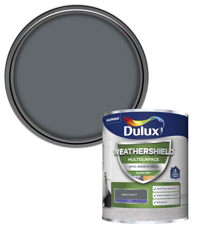 Dulux Weathershield Multi Surface Paint - Gallant Grey - 750ml