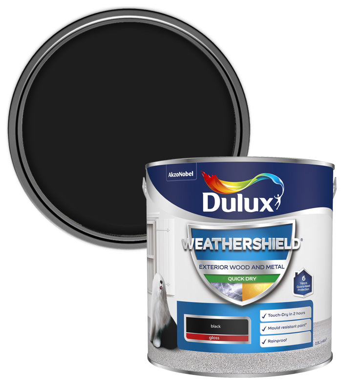 Dulux Weathershield Quick Dry Gloss - 2.5L - Black