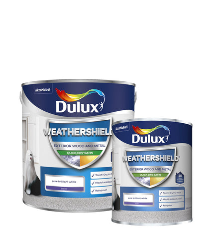 Dulux Weathershield Exterior Satin Paint- Pure Brilliant White