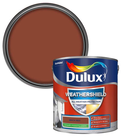 Dulux All Weather Protection Smooth Masonry - 2.5L - Brick Red