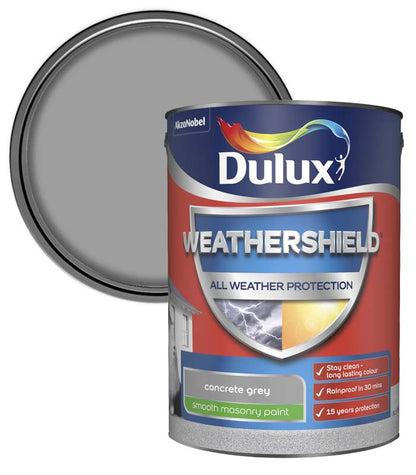 Dulux All Weather Protection Smooth Masonry - 5L - Concrete Grey