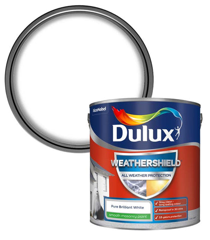 Dulux All Weather Protection Smooth Masonry - Brilliant White - 2.5L