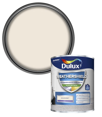Dulux Retail Weathershield Exterior Satin Paint - Almond White - 750ml