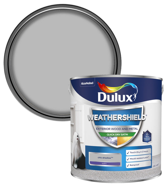 Dulux Retail Weathershield Exterior Satin Paint - Chic Shadow - 2.5L