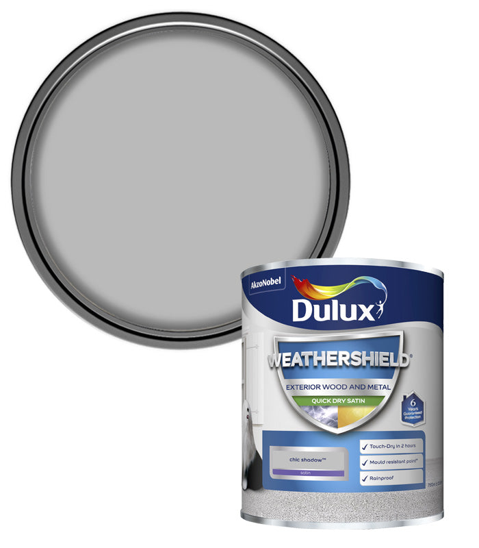 Dulux Retail Weathershield Exterior Satin Paint - Chic Shadow - 750ml