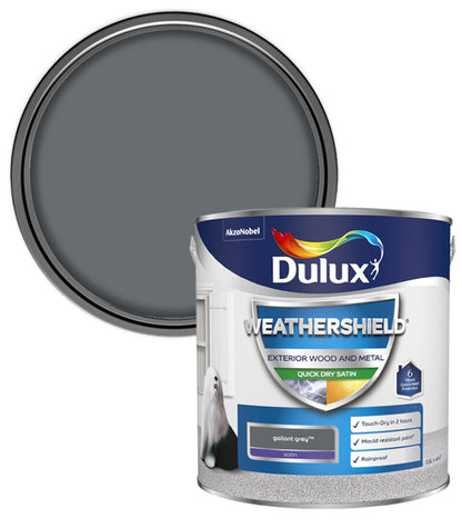 Dulux Retail Weathershield Exterior Satin Paint - Gallant Grey - 2.5L