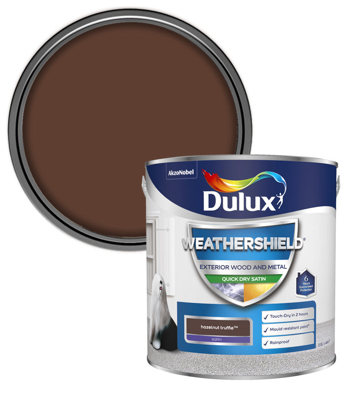 Dulux Retail Weathershield Exterior Satin Paint - Hazelnut Truffle - 2.5L